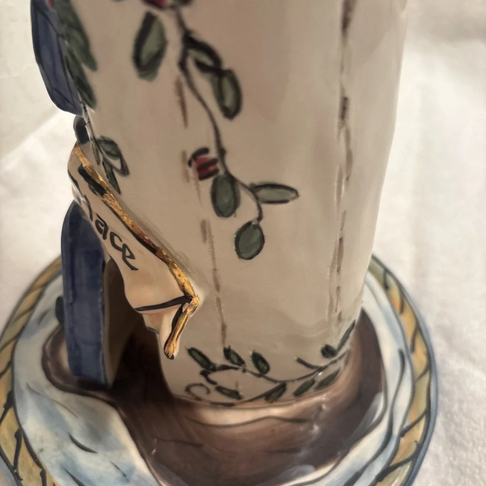 Blue Sky Clayworks Polly's Place Lighthouse Ceramic Tea light Heather Goldminc